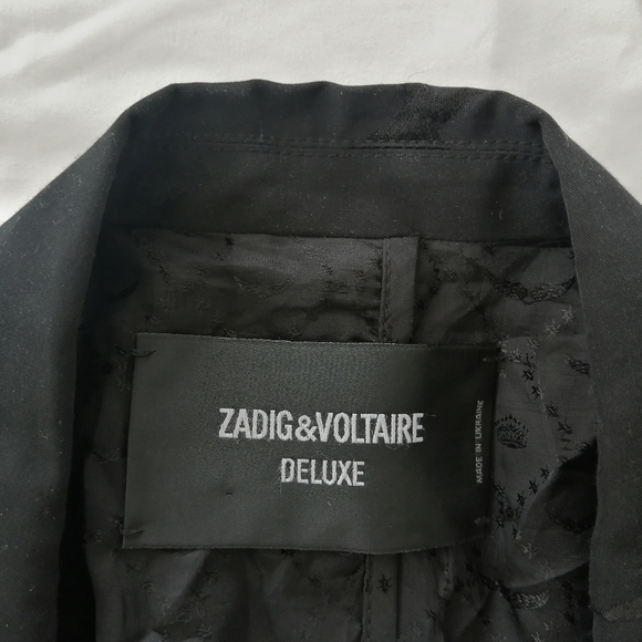 Zadig & Voltaire Victor Star Deluxe Embossed Black Blazer 38 (Medium) - Picture 12 of 17